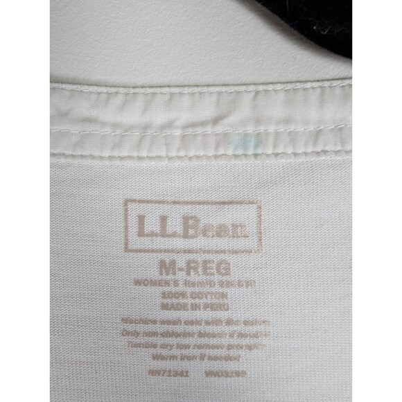 LL Bean Split Neck Shirt Stripe 3/4 Sleeve Size M Reg Nautical Beachy Preppy - Picture 2 of 11
